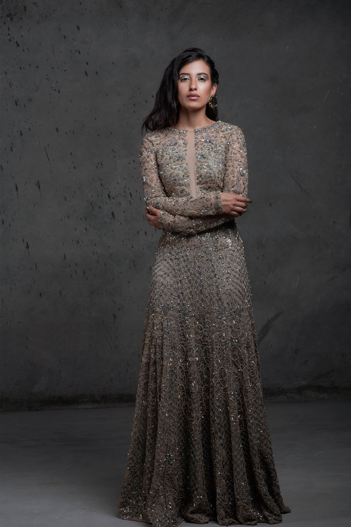 Nude lehenga And Blouse With Zardozi Embroidery