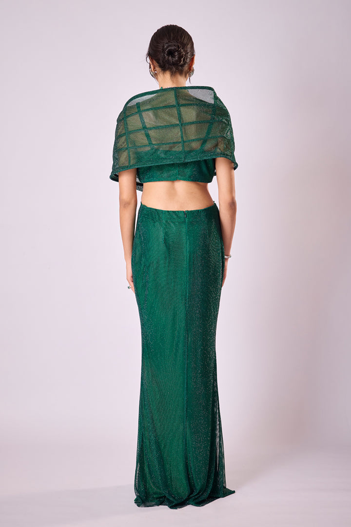 Emerald Green Lumina Draped Gown