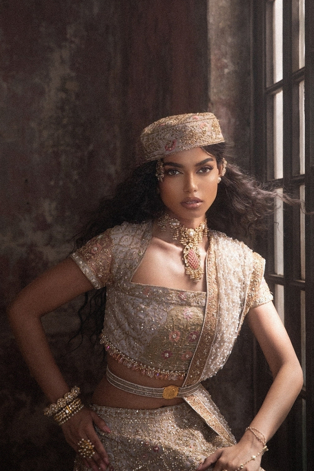 Grey Organza Lehenga With Blouse And Dupatta