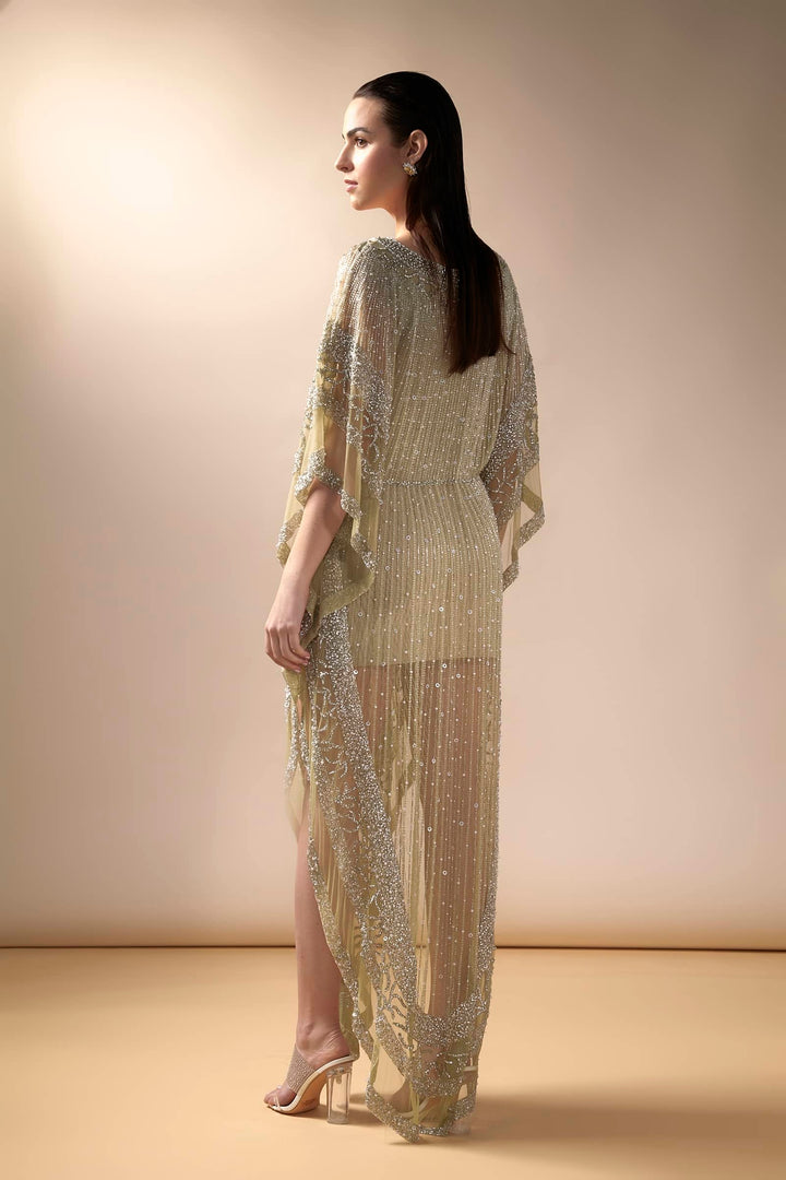 Crystal embellished Kaftan (Lime)