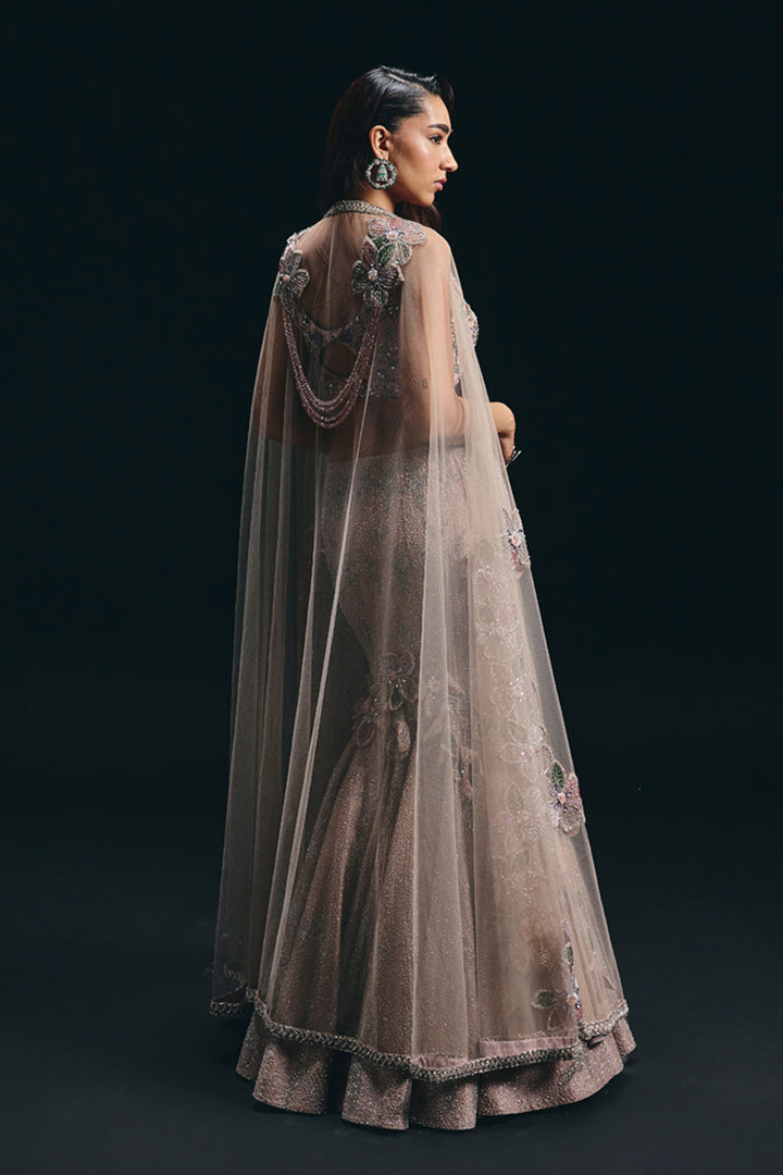 Rosa - Pink Organza Fit and Flare Lehenga Set