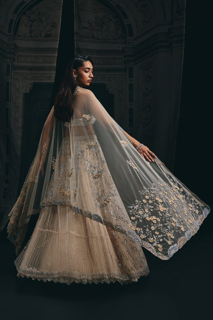 Myra - Champagne Double Layered Lehenga Set
