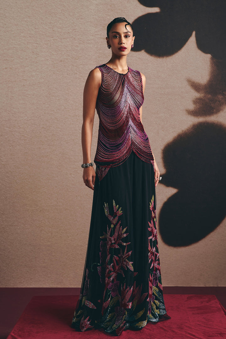 Aylin - Multicolour Crystal Sharara Set