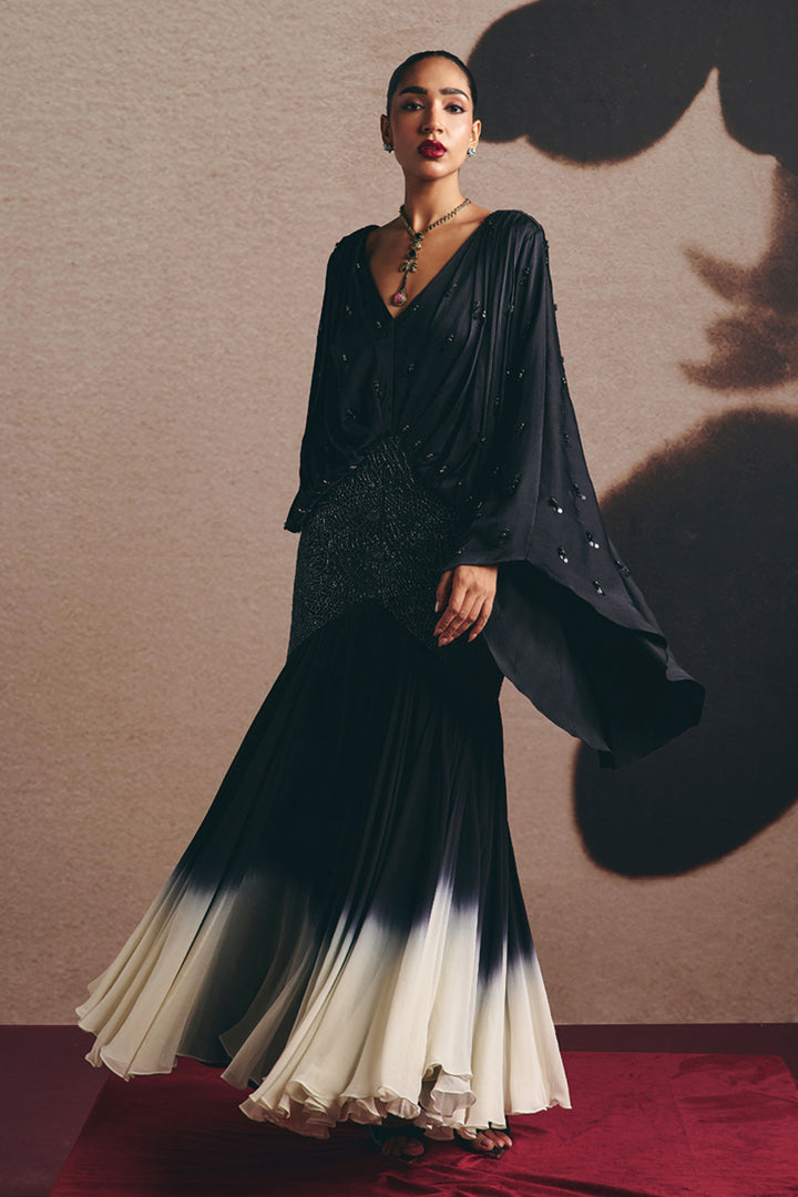 Blair - Ombre Draped Gown