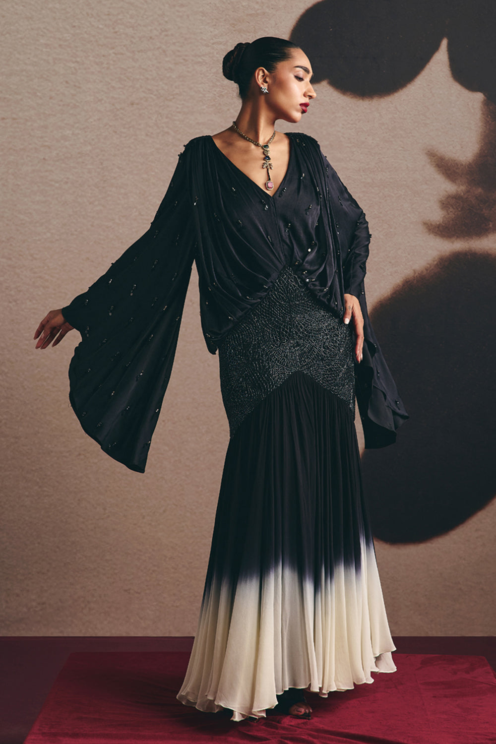 Blair - Ombre Draped Gown