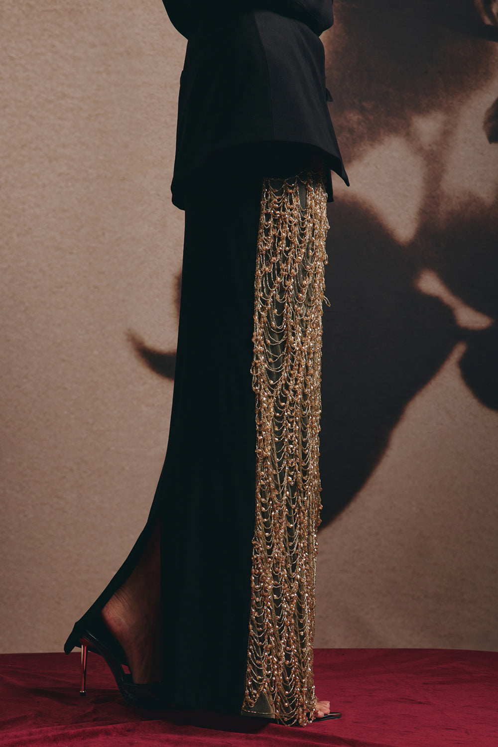 Carina - Blazer and Gilded Crystal Skirt Set