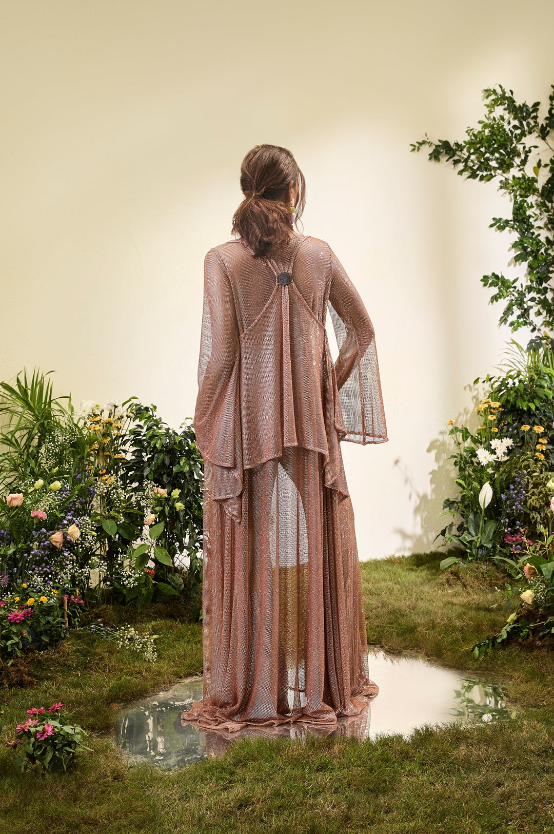 Rose Gold Rhinestone Kaftan Set