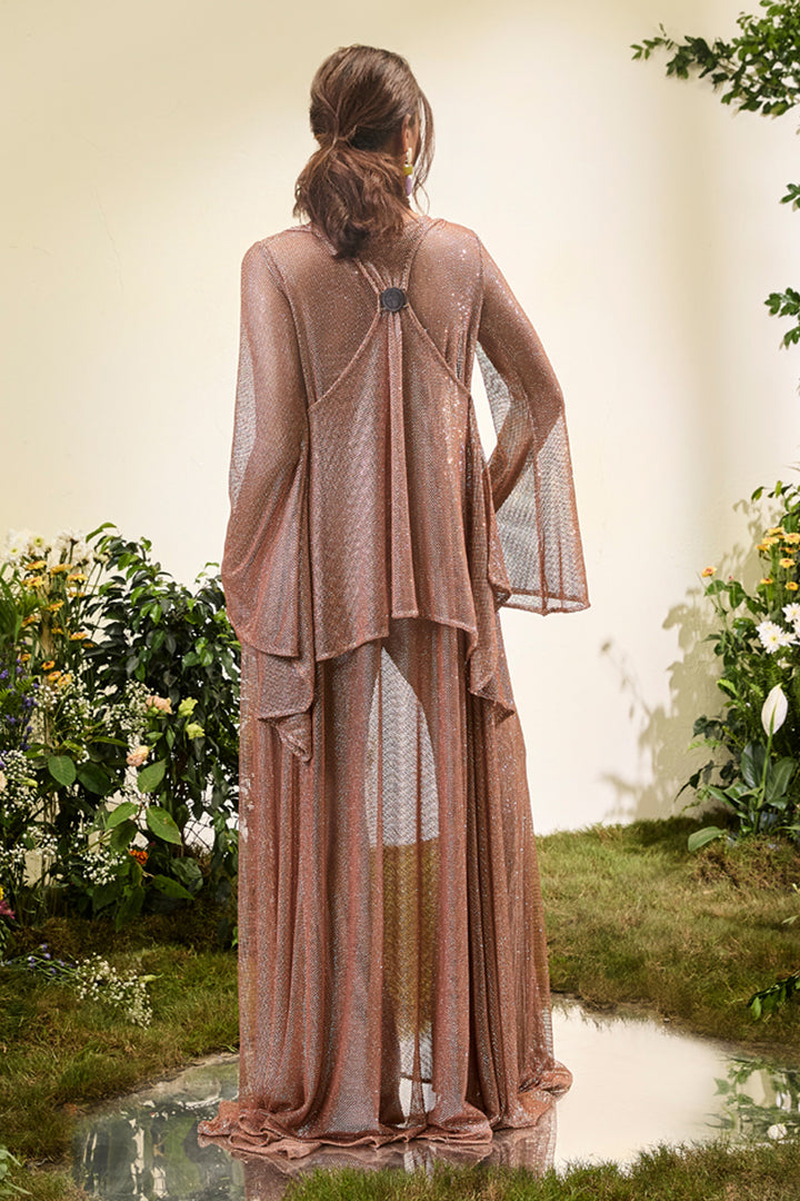 Rose Gold Rhinestone Kaftan Set