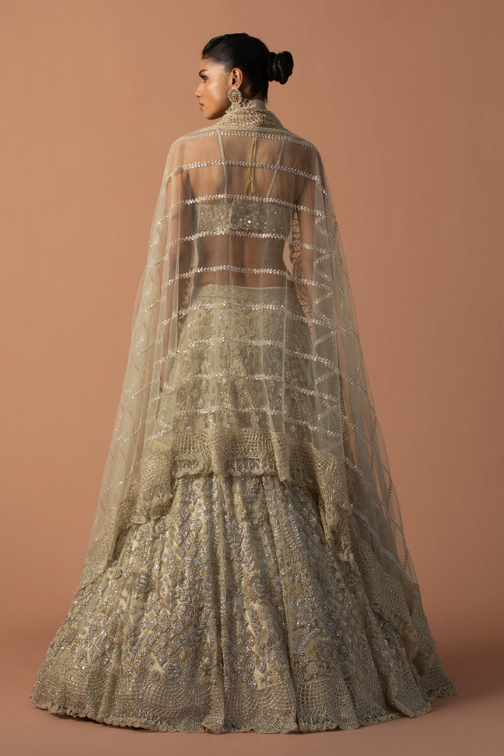 Gold Zoya Lehenga With 3D Embroidery And Mirror Work Blouse