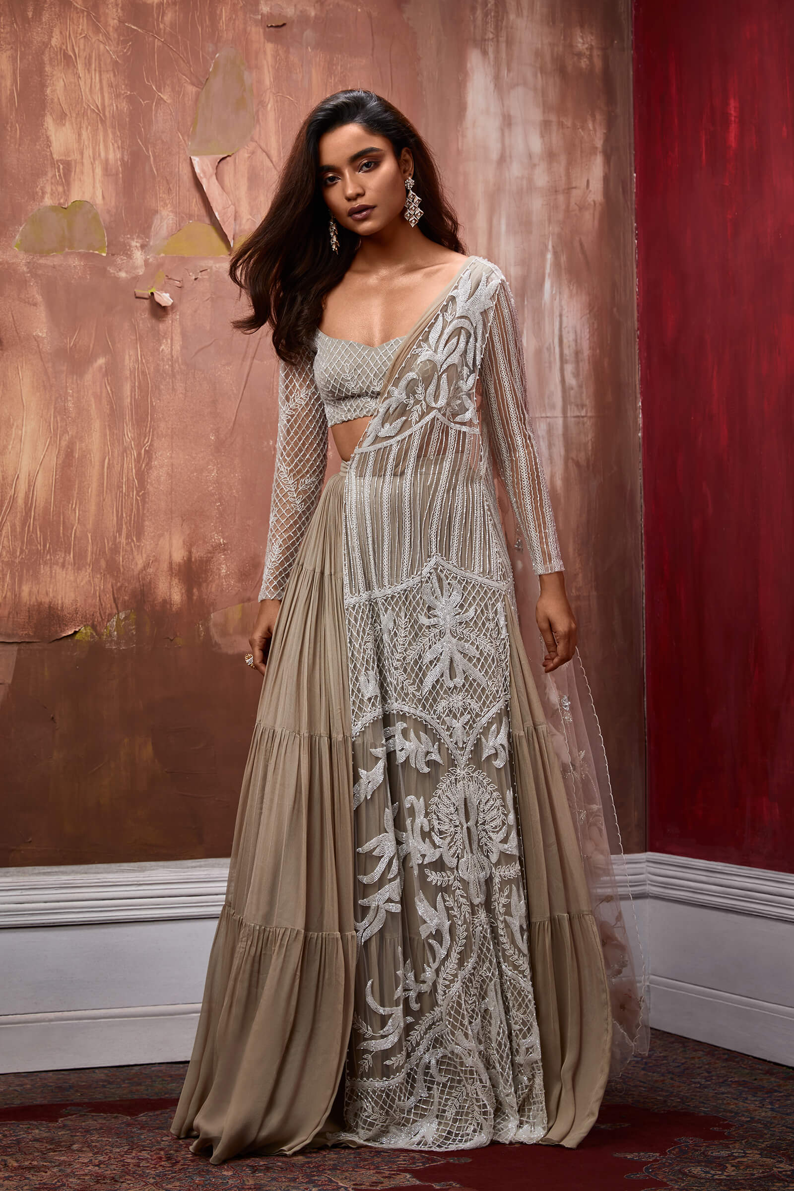 Indo-Western Sharara Dress - Avneet Kaur's Choice – Aliyana Designer Wear