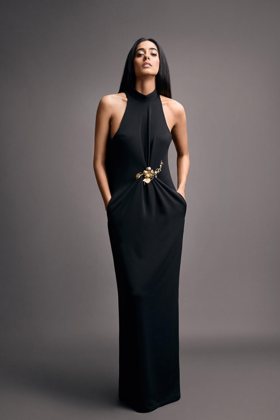 Shop Black Halo Noble One-Shoulder Column Gown | Saks Fifth Avenue