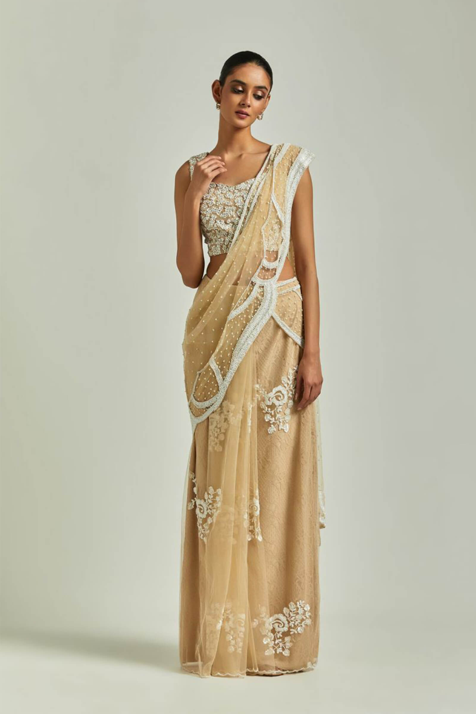 TrendAlert – 5 Chantilly Lace Sarees that are Taking Over the Town | Bridal  Wear | Wedding Blog